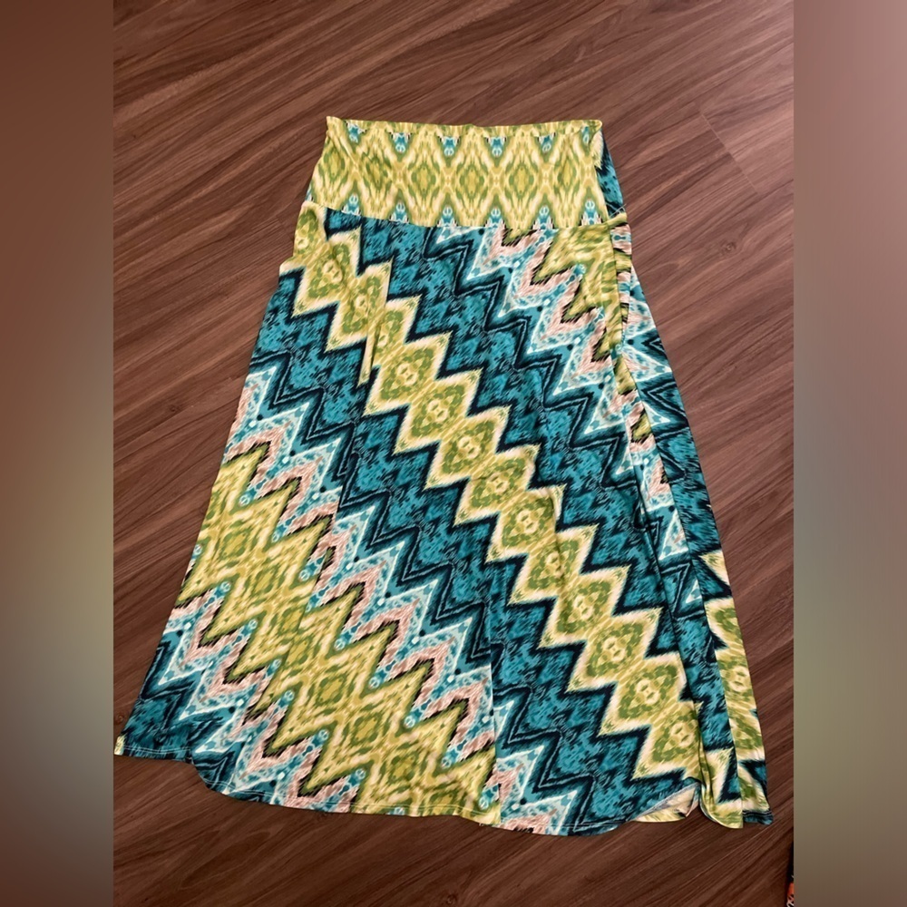 Allison Taylor Colorful Geometric Maxi Skirt size XL